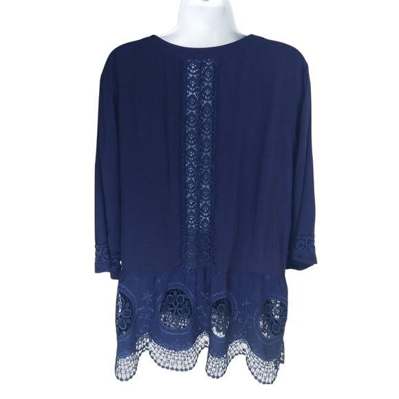Mahée Tunic Top Lace Navy Blue L - Picture 6 of 9
